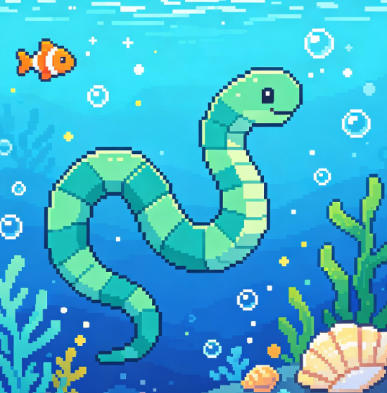 Ocean Current Pixel Snake: An Underwater Adventure